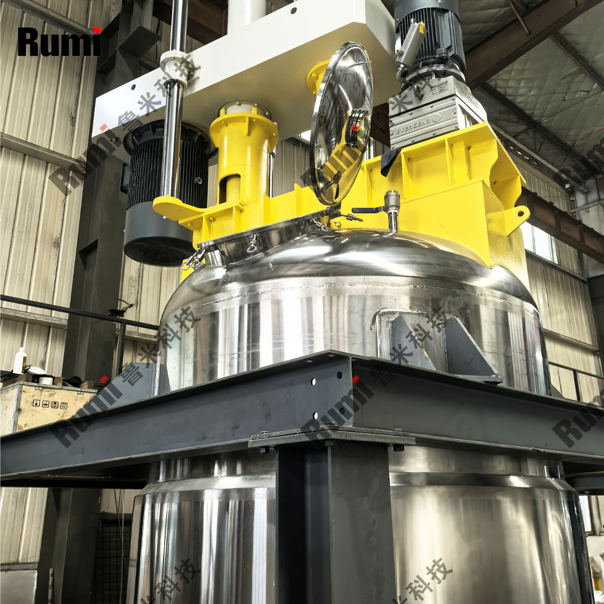 Platform Type Hydraulic Lift Double Shaft Dispersing Mixing Vessel