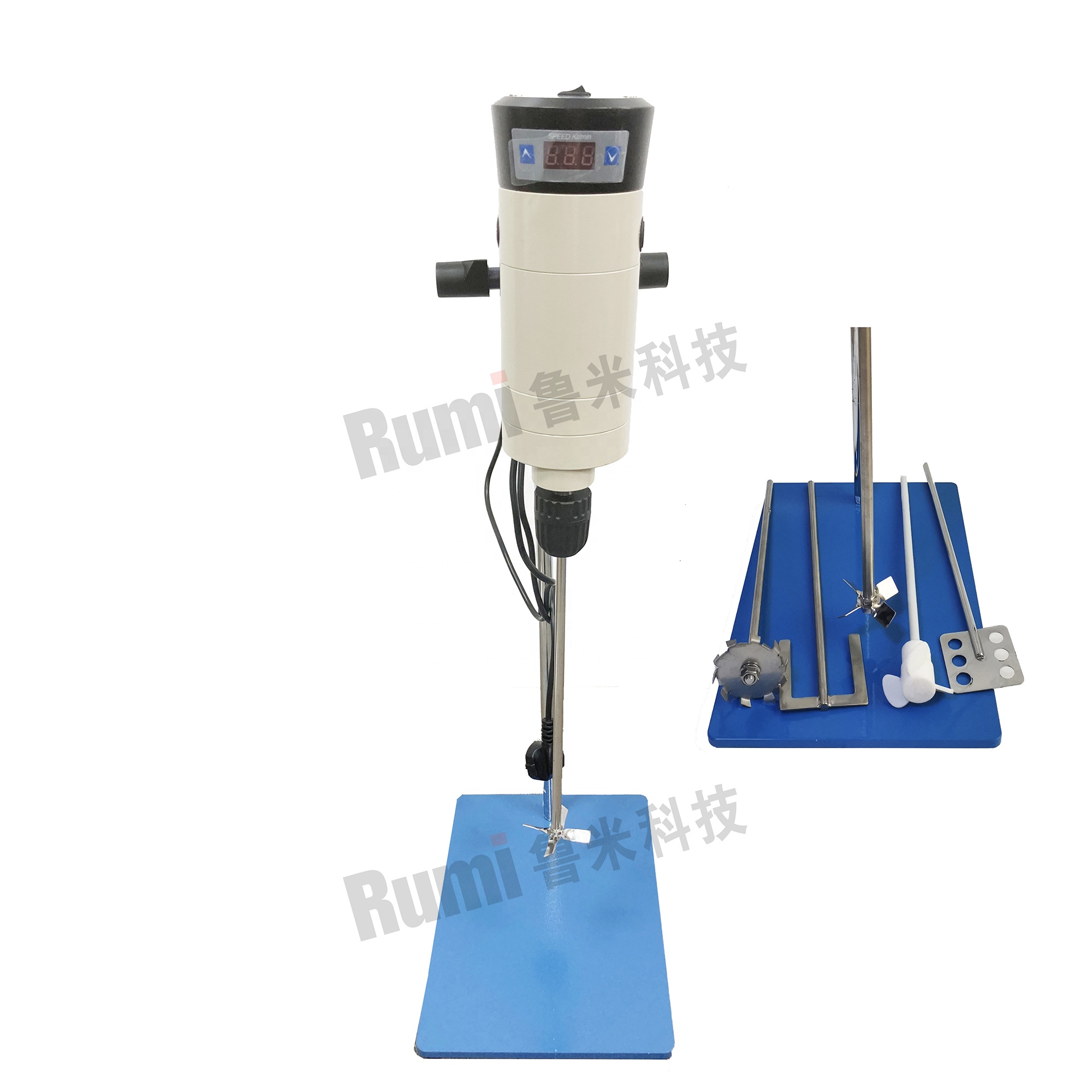 Low Cost Digital Display Laboratory High Speed Disperser Stirrer Dissolver Mixer With Interchangeable Agitators